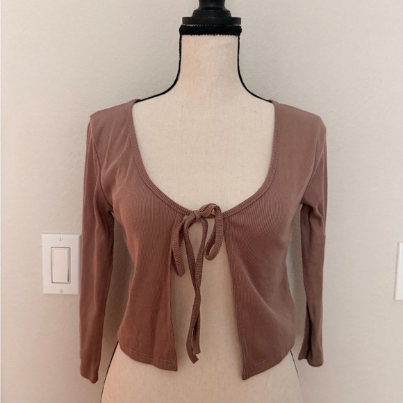 Forever 21 Mauve Tie-Front Blouse - Picture 1 of 1
